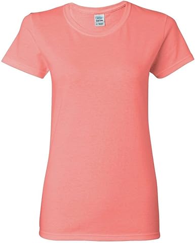 Amazon.com: GILDAN Missy Fit Heavy Cotton T-Shirt> Coral Silk 5000L: Clothing