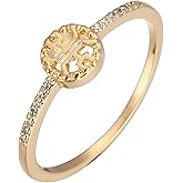 BlingNook Cubic Zirconia Rings For Women, Gold Silver Ring Non Tarnish Trendy Geometric Patterns Stackable Promise Engagement Wealth Wedding Pops Jewelry Gifts