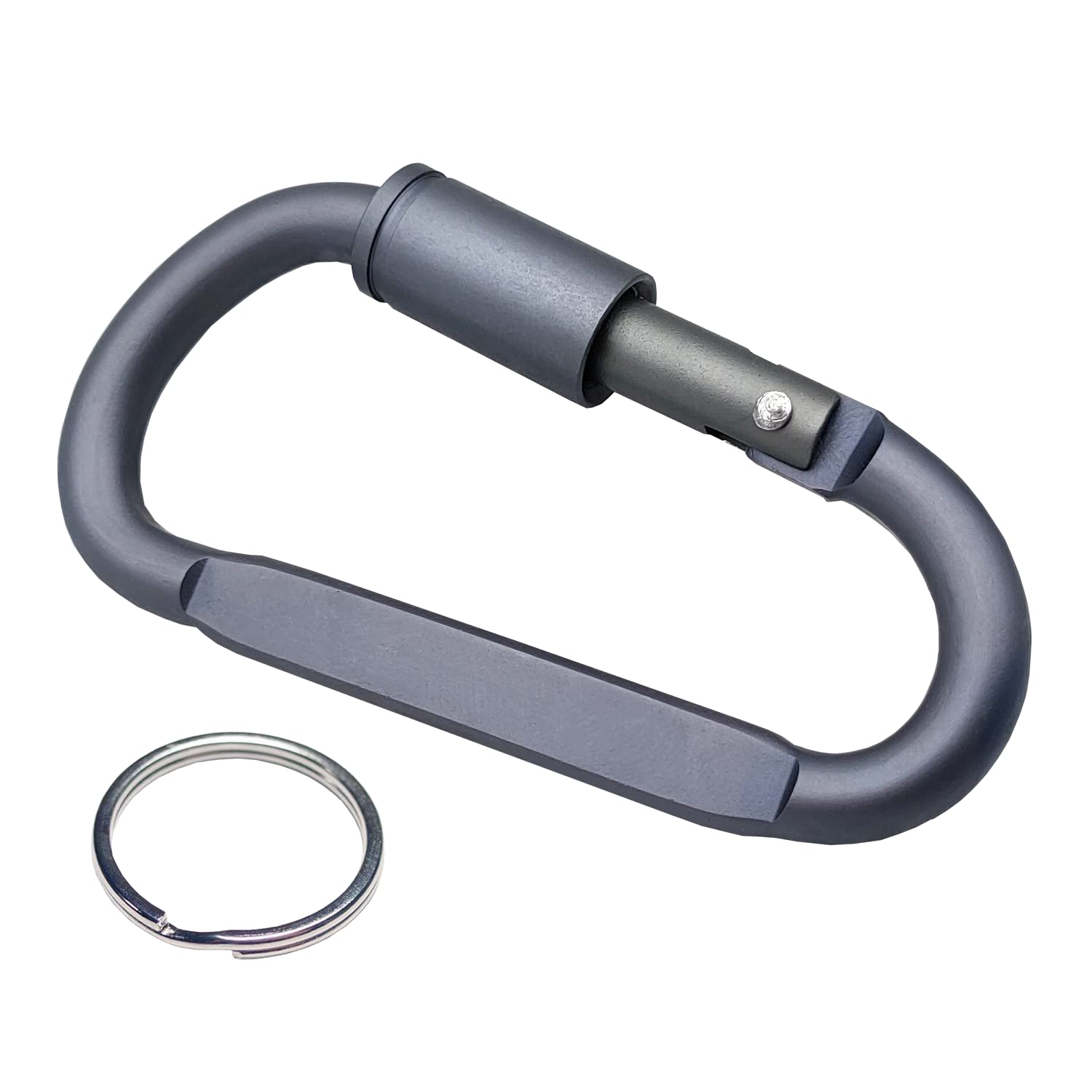 Aluminum Alloy Reinforced Carabiner Screw Clasp 8CM D-Shape Keychain Ideal for Camping, Fishing, Trekking, Travel, Backpack, Water Bottle Hook, Sport