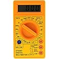 Multi Meter Digital DT-830D Digital Multimeter with Buzzer Output Voltage Ampere Ohm Tester Probe DC AC LCD Overload (Yellow) E Tool
