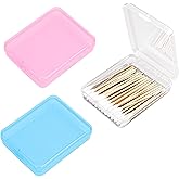 3-Piece Portable Travel Pad Holder - Bathroom Countertop Storage Organizer - Cotton Pad, Swab, Floss Dispenser (Blue, Pink, Transparent)