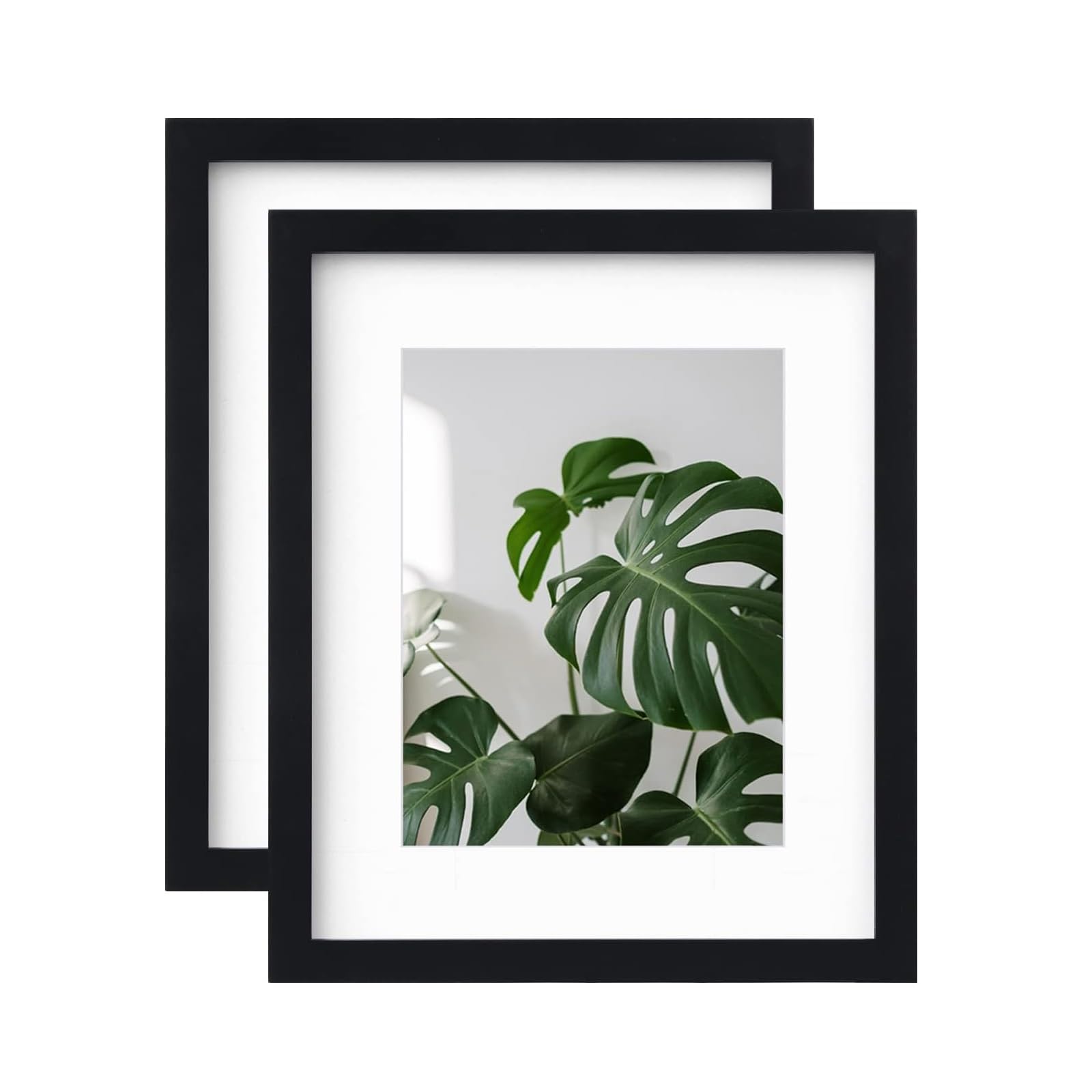 EGOFINE 12x10 Photo Frames Set of 2,Wood Picture Frames with Acrylic Glass,10x12 Poster Frame with Mount, Frame for 10x12 Print and 6x8 Picture Photo,Tabletop and Wall Mounting Display,Black — image 1
