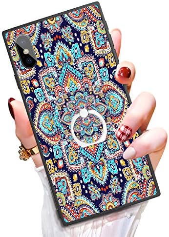 Someseed Case for iPhone X iPhone 10 Case with Kickstand Ring Holder Duty Shock Absorbent PC TPU Full Body Drop Protection Modern Design Colorful Cover for iPhone X/10