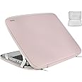 Laptop Sleeve Case 17 Inch, Durable Shockproof Protective Computer Cover Flip Case Briefcase Carrying Bag Compatible with 17-17.3 Inch HP, Dell, Acer, Asus, Lenovo, Notebook, Pink