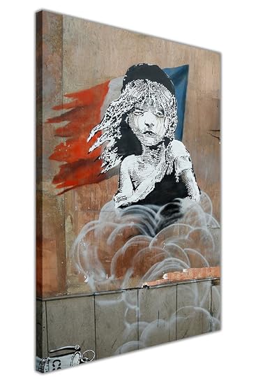 Amazon De Banksy Les Miserables Wand Graffiti Auf Gerahmter