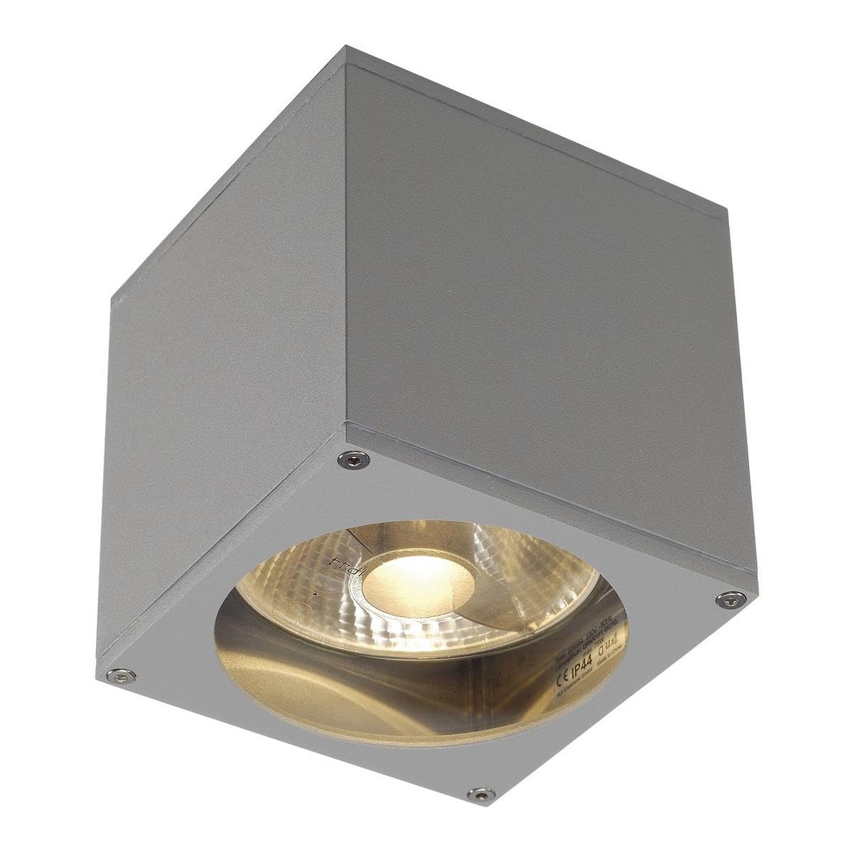 SLV Surface-Mounted Wall Light Big Theo Wall/Illumination for Walls, Paths, entrances, LED Outdoor spot, Surface-Mounted Outdoor Light, Garden lamp / GU10 IP44 75W Grey