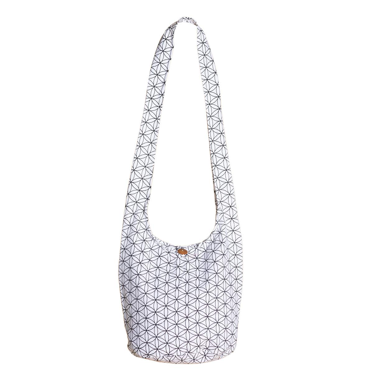 PANASIAM Shoulderbag Flower of Life, in white, M