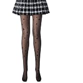 Black Star Tights, Decorative Patterned Tights for Women, Star & Dot | Black Pattern Decorative Star Tights for Women, Durable Resistant Dot Patterned Pantyhose, Smooth Black Stockings with Design
