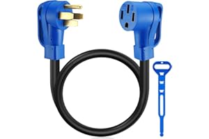 Kanayu 3ft 50 Amp RV/EV Extension Cord Compatible with NEMA 14-50P to 14-50R ETL List 4 Prong Flexible Heavy Duty STW Outdoor Waterproof Power Cord with Grip Handle for RV EV Camper