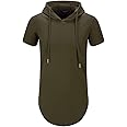 Aiyino Men's Hipster Hip Hop Longline Pullover Hoodies Shirts