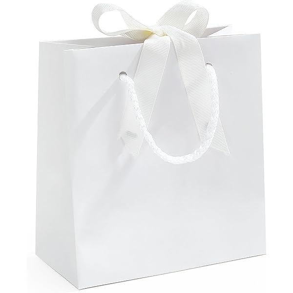 Nush Nush Set Of 30 Shiny White Gift Bags In Bulk - White - Foto 7