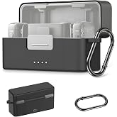 LOPURS Silicone Protective case for DJI Mic 2 Camera Charging Case | Microphone Rubber Soft Silicone Travel Storage Protective Cover with Wrist Strap, Anti-Drop, Shockproof, Wear-Resistant