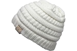 Funky Junque Kids Beanie Toddler Girls Boys Ribbed Knit Children’s Winter Hat Skully Cap