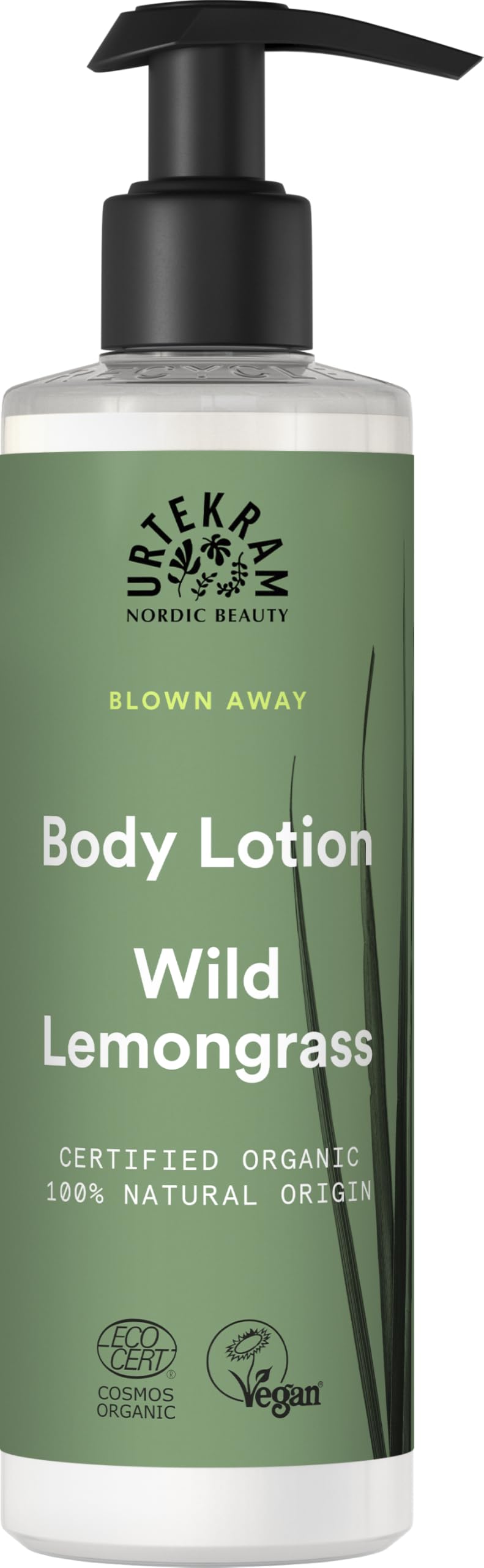 Urtekram Body Lotion - Wild Lemongrass - All Skin Types - 245 ml, Vegan, Organic, Moisturizing, Natural Origin