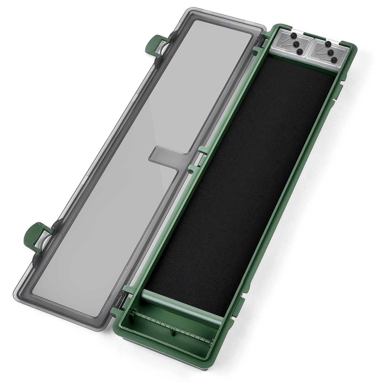 AhfuLife Carp Fishing Hook Storage Box, Carp Rig Box Stiff Hair Rig Board with 12pcs Pins, Container for Fishing Accessories (style 2)