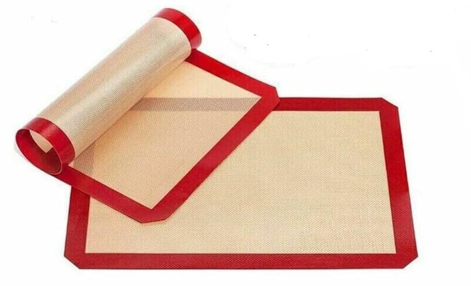 Silicone Baking Mat Bake 2 Pack-Ware Oven Non Stick Cookie Tray Heat Resistant (40x30cm, Red)