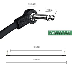 GOGHOST 18 Inch Guitar Patch Cables, 1/4" TS Right