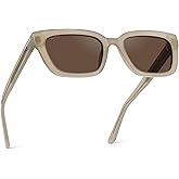 WearMe Pro - Women's Polarized Rectangular Sunglasses, Narrow Acetate Frame, Durable 5-Barrel Hinges, Hand-Polished Finish