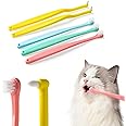 E.M&S.T by Emmeliestella Small Dog & Cat Toothbrush Micro Head, Cat Dental Care, Pets Toothbrush, Oral Hygiene, Easy to Handle, Deep Clean, Soft Bristles, Multi-Angle, Round&Pointed Toothbrush, 5 PCS
