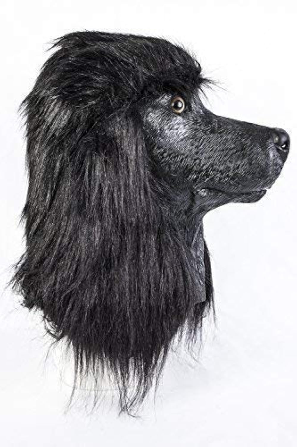 The Rubber Plantation TM 619219293426 Black Poodle Latex Mask Dog Canine French Animal Halloween Pet Full Head Fancy Dress Costume Accessory, Unisex-Adult, One Size