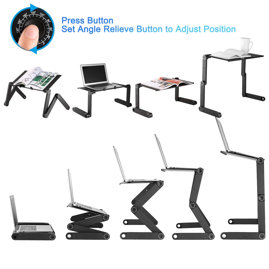 Adjustable Laptop Stand Desk for Bed, Portable Foldable Laptop Standing Table Mount for PC Notebook Mackbook Pro HP