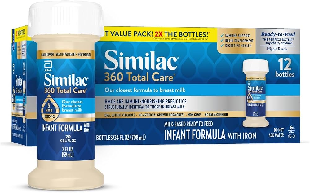 Similac 360 Total Care Ready-to-Feed Baby Formula | 5 HMO Prebiotic Blend, Infant Formula to Support Baby’s Immune System, Br