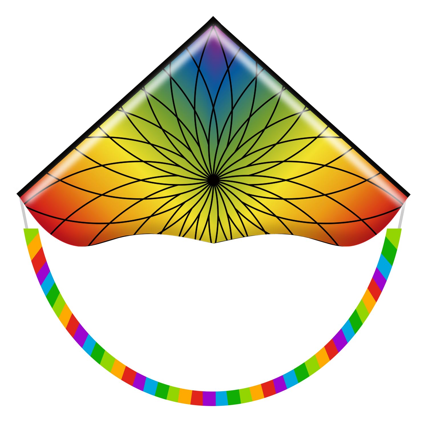 HONBO Giant Kite for Kids & Adults, Beginner Delta Kites for Kids ages 4-8,Beach Kite easy to fly, Outdoor Toy, for Boys and Girls,Kites for children (Flower)