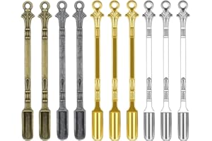CANUMER 10 PCS Shovel Mini Spoon Alloy Tableware Charm Kitchen Pendant Spoon Tiny Shovel Spoon for Necklace DIY Craft Jewelry Making Keychain