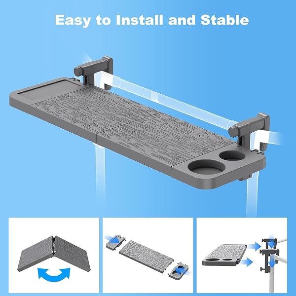 ARLIERSS POOL BAR FOR ABOVE GROUND POOL, SWIM UP BARS FOR POOL, 42.5″ X 12″ POOL SIDE TABLE WITH 90 LBS CAPACITY, POOLSIDE BAR CLIP-ON FOLDABLE TABLETOP EASY INSTALL