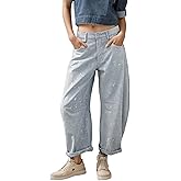 Kedera Women Stripe Barrel Jeans Casual Denim Jeans Loose Wide Leg Baggy Pants Mid Waist Boyfriend Jeans Y2k