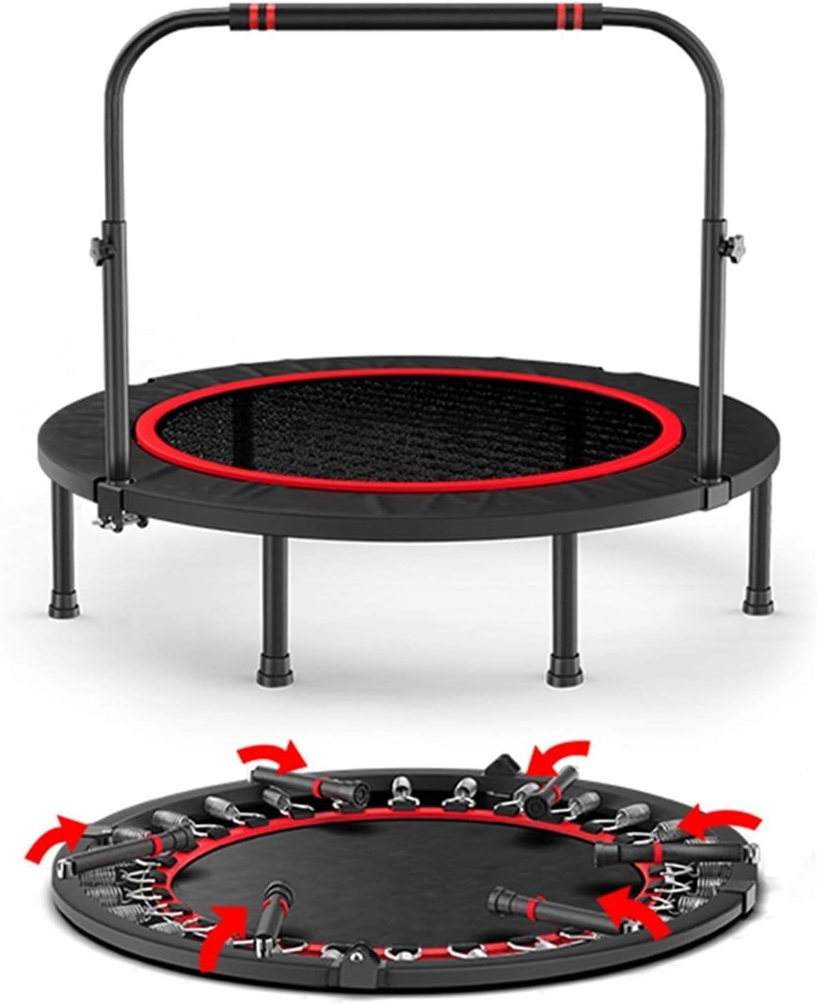 Trampoline Fitness für Erwachsene mit Verstellbarer Hand, Indoor Gym Best Urban Cardio Workout