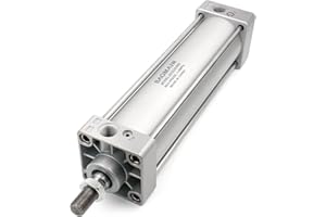 Baomain Pneumatic Air Cylinder SC 63 x 200,PT 3/8, Bore 2 1/2 inch(63mm), Stroke 8 inch(200mm), Dual Action 1 Mpa,for Industrial Machinery