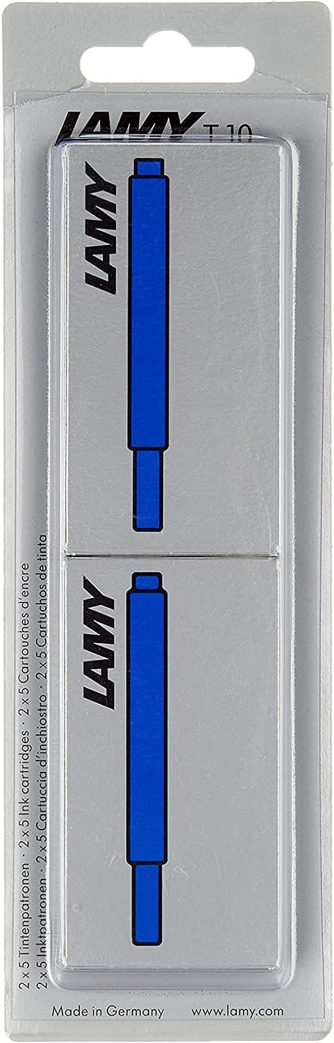 Lamy T10 Ink Cartridges Blue Erasable Pack of 10 for Lamy Fountain Pens