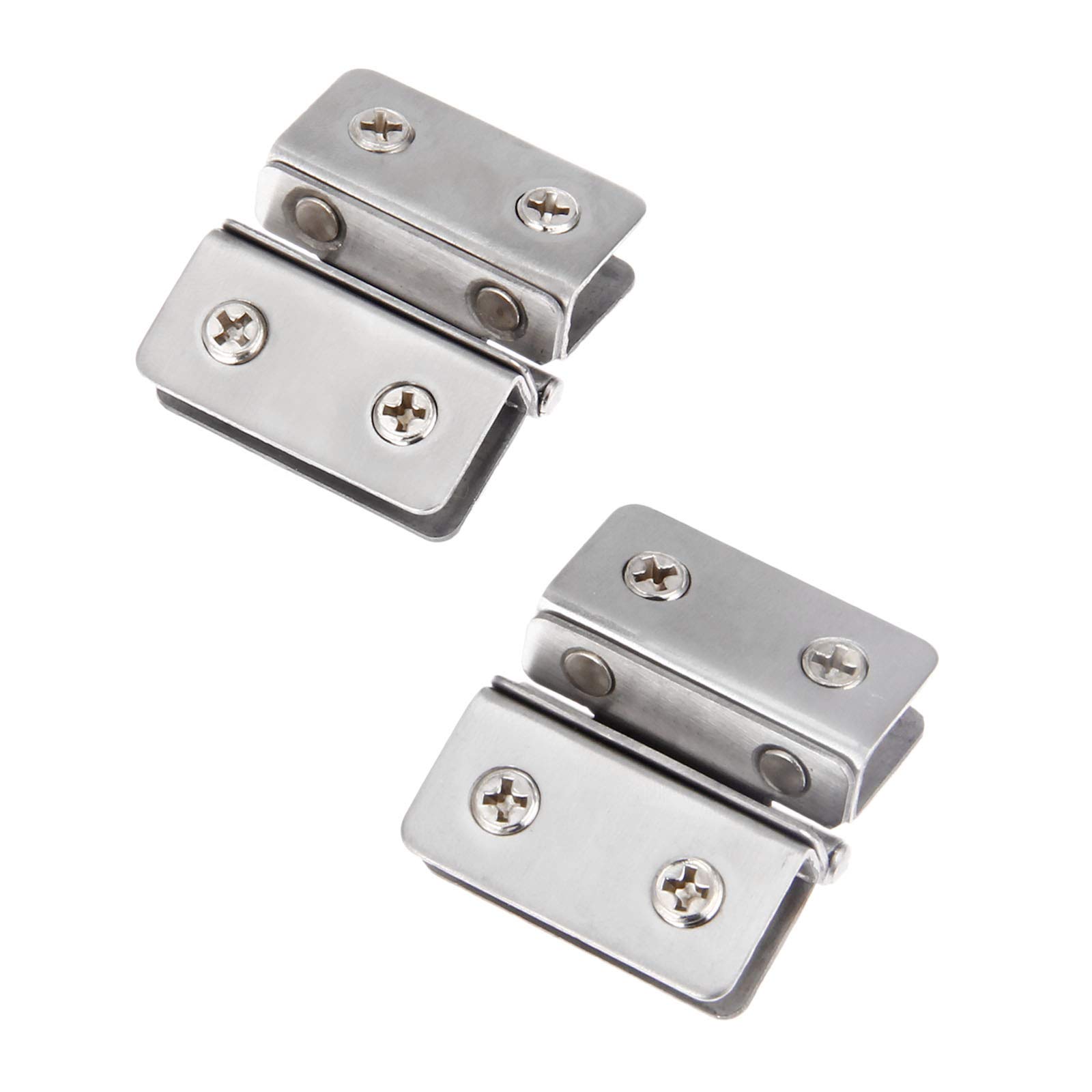 2 Pieces Glass Door Clamp Hinge,Zinc Alloy Folding Door Hinge or Cupboard Cabinet Glass Doors