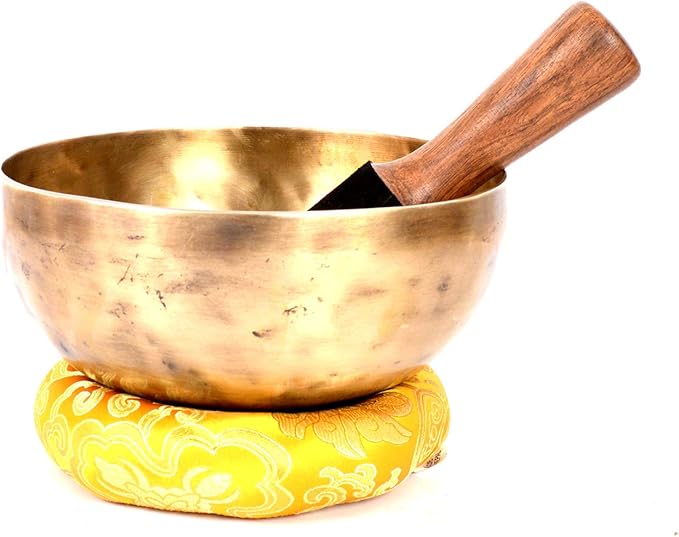 Bermoni 9" E Solar Plexus Chakra Old Tibetan Singing Bowl, Healing