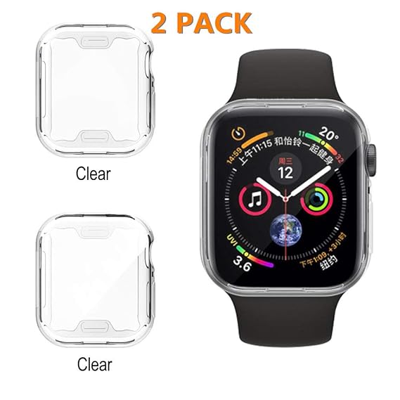 Screen Protector Compatible with Apple Watch Series 4, UBOLE Plated TPU All-Around Full Front Protective Case Clear Ultra-Thin Cover for Apple Watch ...