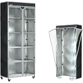 ZYSUOR Shelf Cover Wire Shelving Rack Dust Cover, Fits 36"Wx14"Dx54"H | Waterproof Shelving Cover with Zipper &amp; Transparent front for easy visibility, For Rack in Kitchen, Pantry (No Shelves)