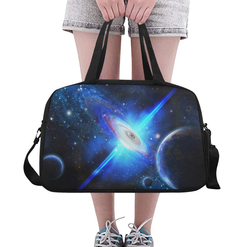 Xl Canvas Tote Universe Black Hole And Planet Yoga Gym Totes Fitness Handbags Duffel Bags Shoe Pouch