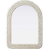 Elegant Decor Arch Cornhusk Mirror 27X36 Linen White
