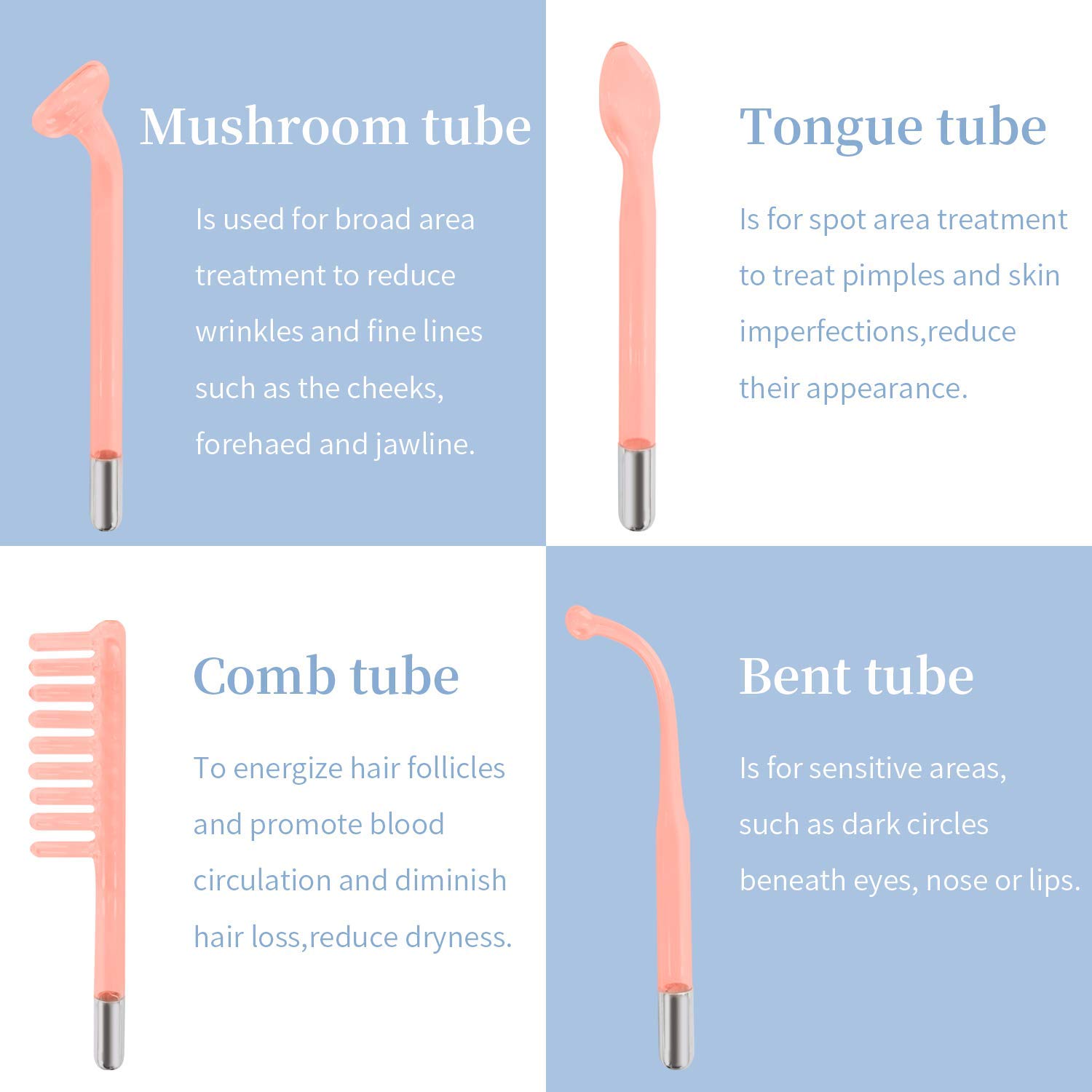 High Frequency Facial Machine - TUMAKOU Portable Handheld High Frequency Facial Skin Wand Machine with 4 Different Tubes: Beauty