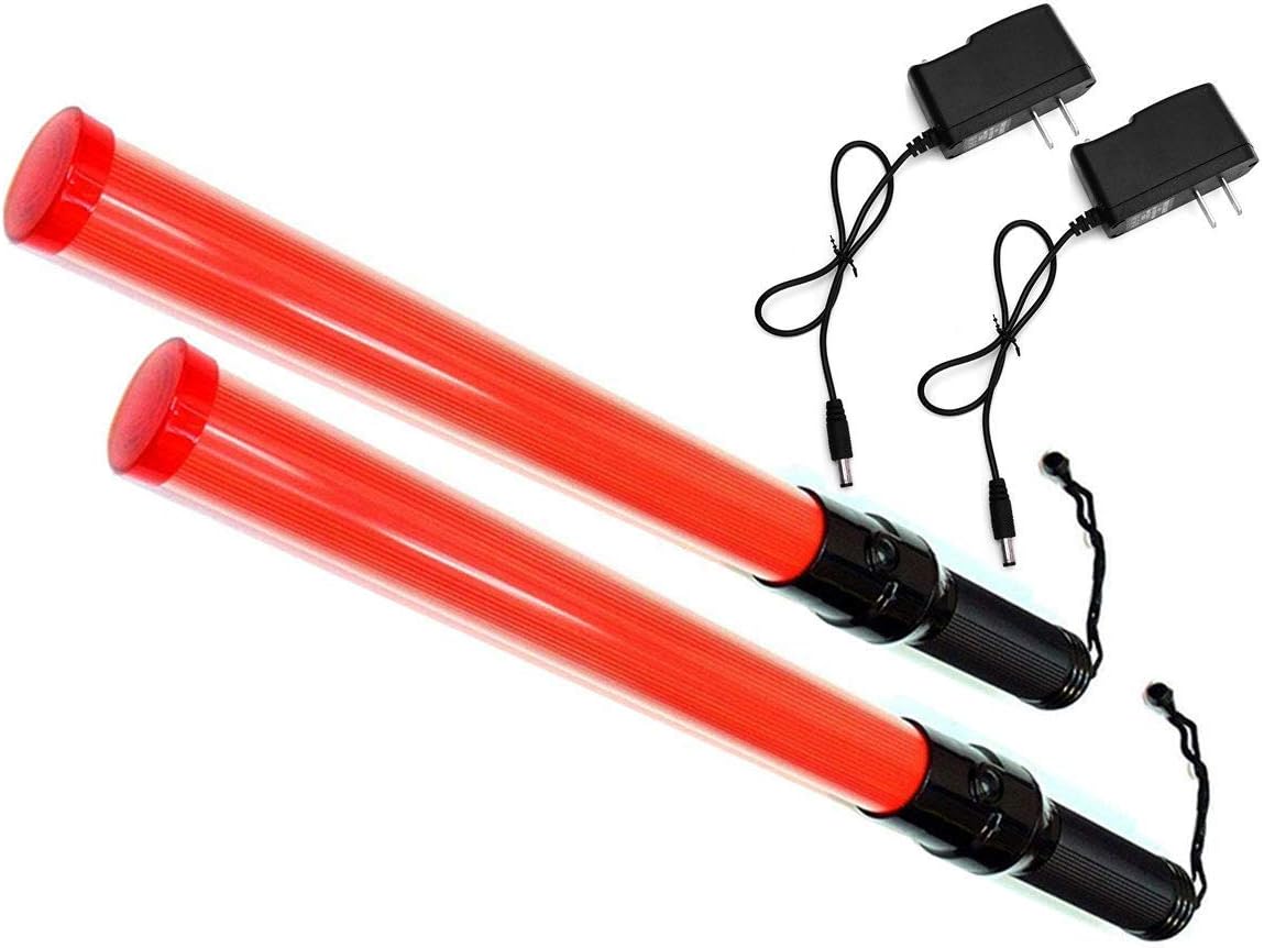 iMBAPrice (2Pack) 21" Long Traffic Safety Rechargeable Flashing LED