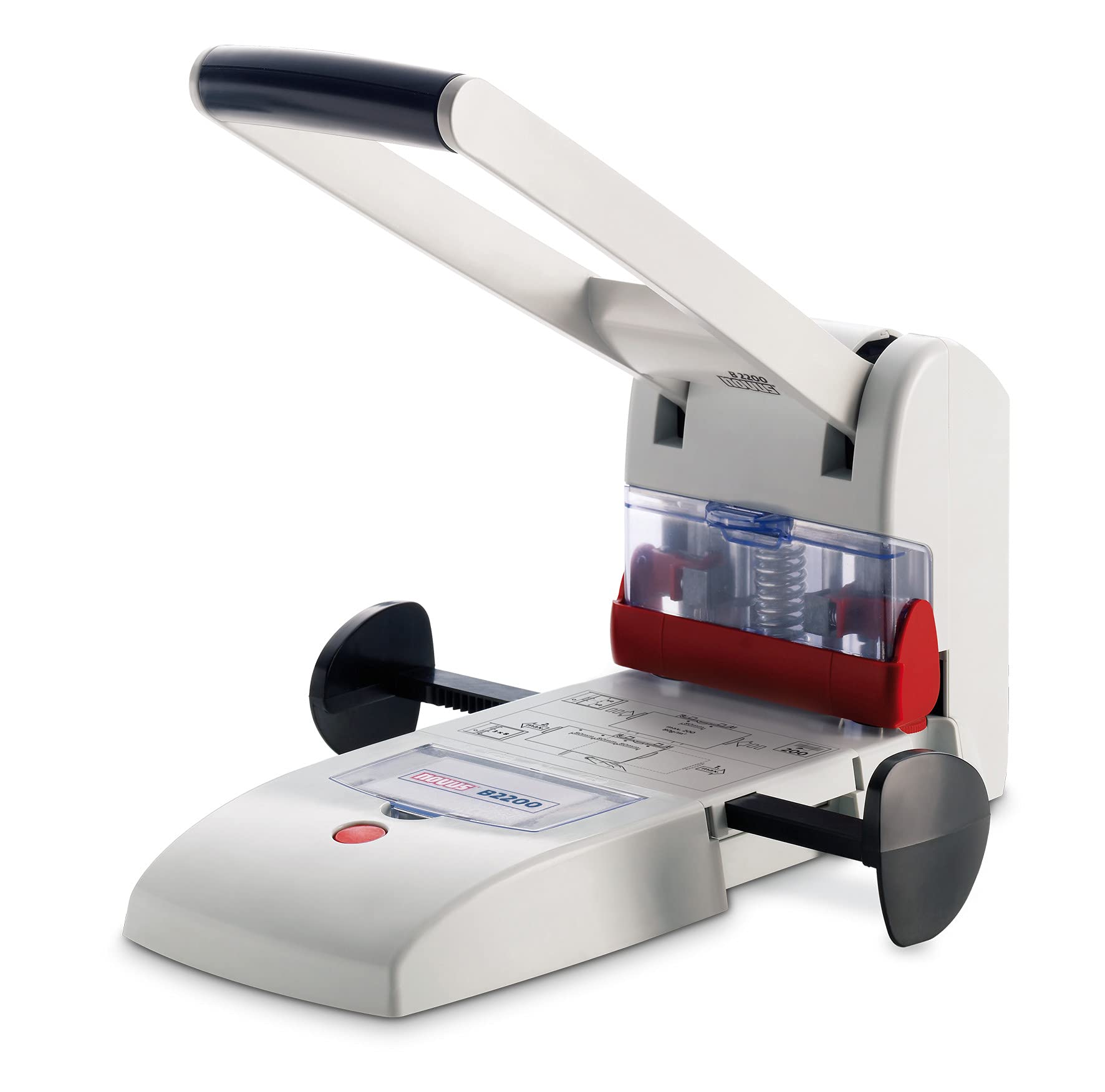 Novus B 2200 200 Sheet Capacity Block Punch and Heavy Duty Hole Punch - Light Grey