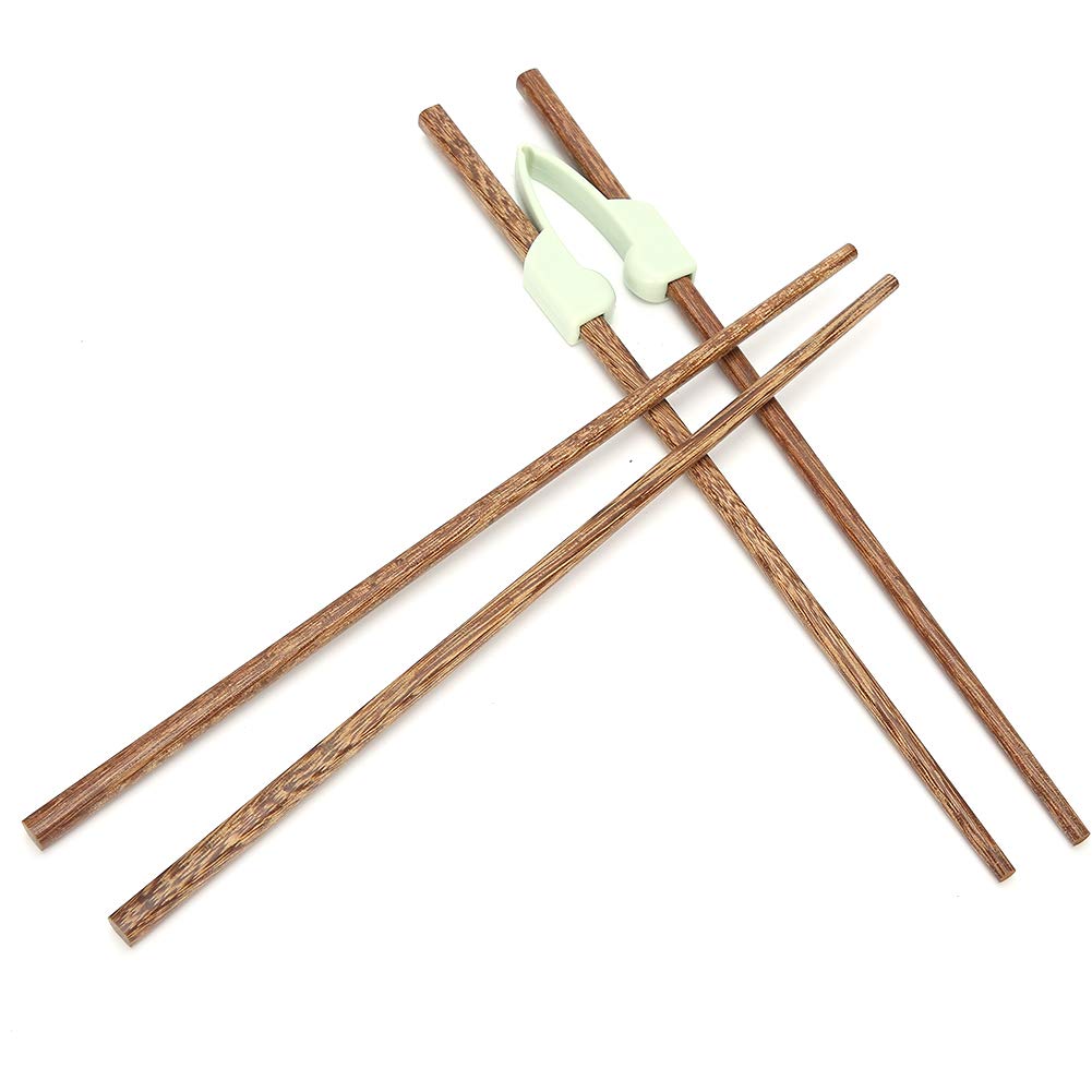 Chopstick Helper, Elderly Wooden Chopsticks Reusable Antislip Training Learning Chopsticks for Adults, Children, Disabled (2 Pairs)
