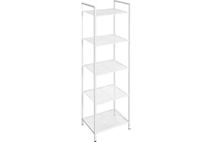 SONGMICS 5-Tier Storage Rack, Bathroom Shelf, Industrial Style Extendable Plant Stand with Adjustable Shelf, for Bathroom, Li