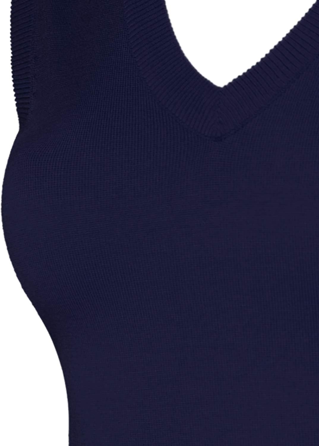 JSCEND Women's Solid Basic V-Neck Sleeveless Soft Stretch Pullover Sweater Vest Top at  Women’s Clothing store