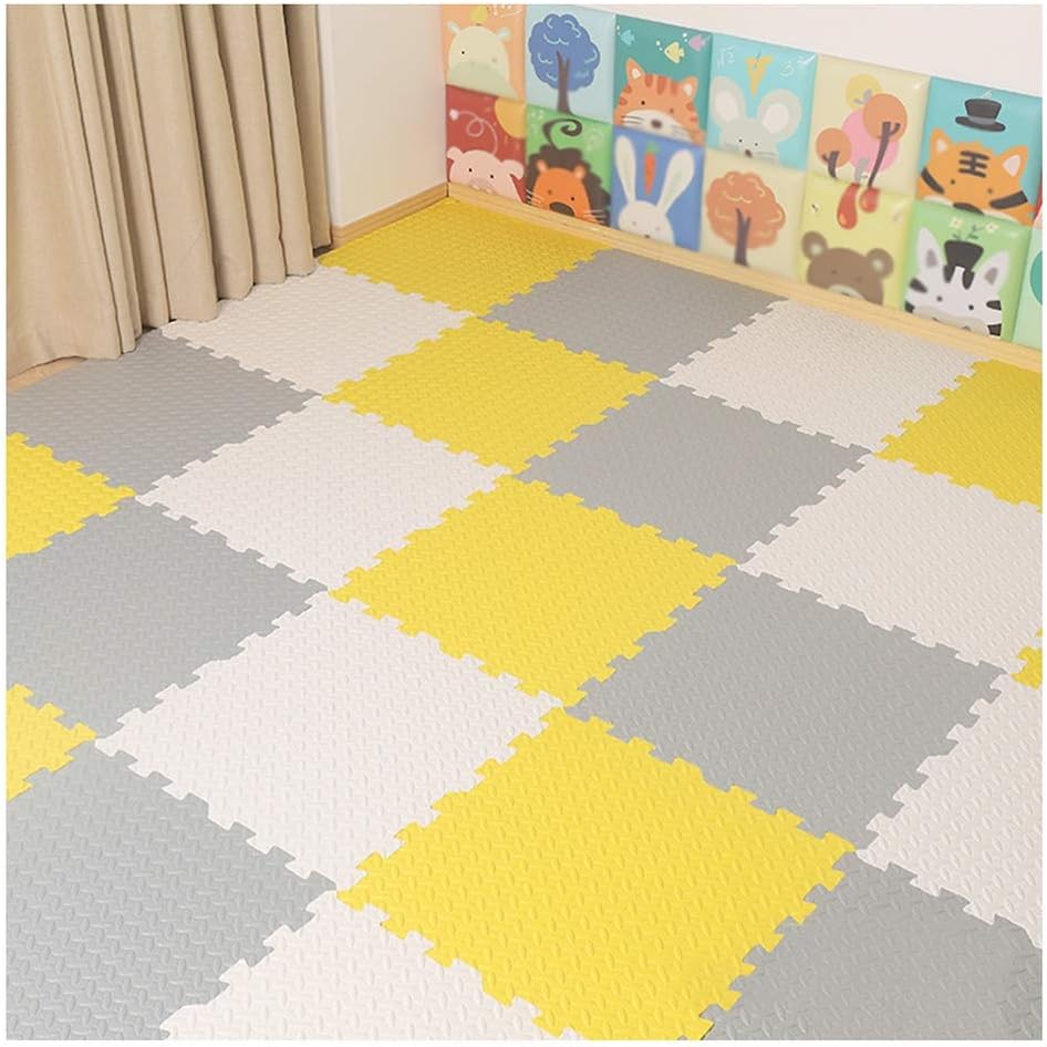 WYAYD Interlocking Floors Soft Floor Foam Puzzle Mat Tiles Used For Kindergarten Yoga Room Bedroom Living Room, Multiple Colour, 1.2 cm / 2.5 cm Thick, 30x30cm / 60x60cm