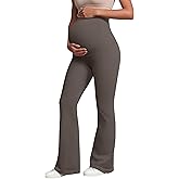 OQQ Women's Maternity Pants Casual Bell Bottoms Flare Leg Cozy Pant Pregnancy Lounge Trousers