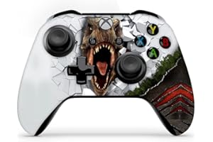 ZOOMHITSKINS Controller Skin Compatible with X1 S and X1 X, Vinyl Sticker Technology, T rex Dinosaur White, Durable, Bubble-free, Goo-free, 1 Skin, Made in The USA