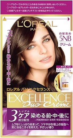 Amazon L Oreal Paris ロレアルパリ エクセランス N クリームタイプ 白髪染め 5nb 自然な栗色 下地エッセンス 12ml 1剤 48g 2剤 48g トリートメント 40g L Oreal Paris ロレアルパリ 白髪染め 通販