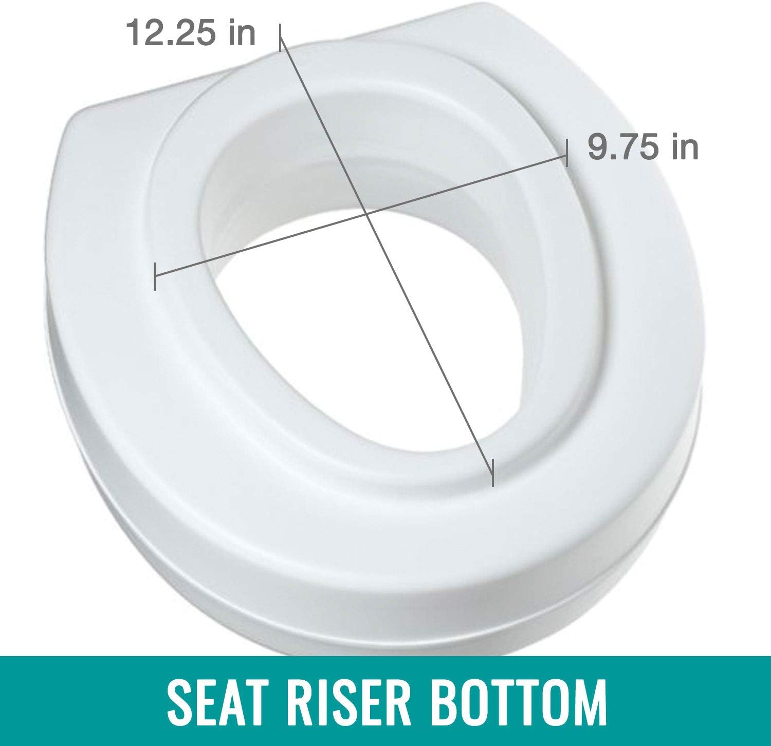 HealthSmart Portable Elevated Raised Toilet Seat Riser that fits Most Standard Seats, White: Health & Personal Care